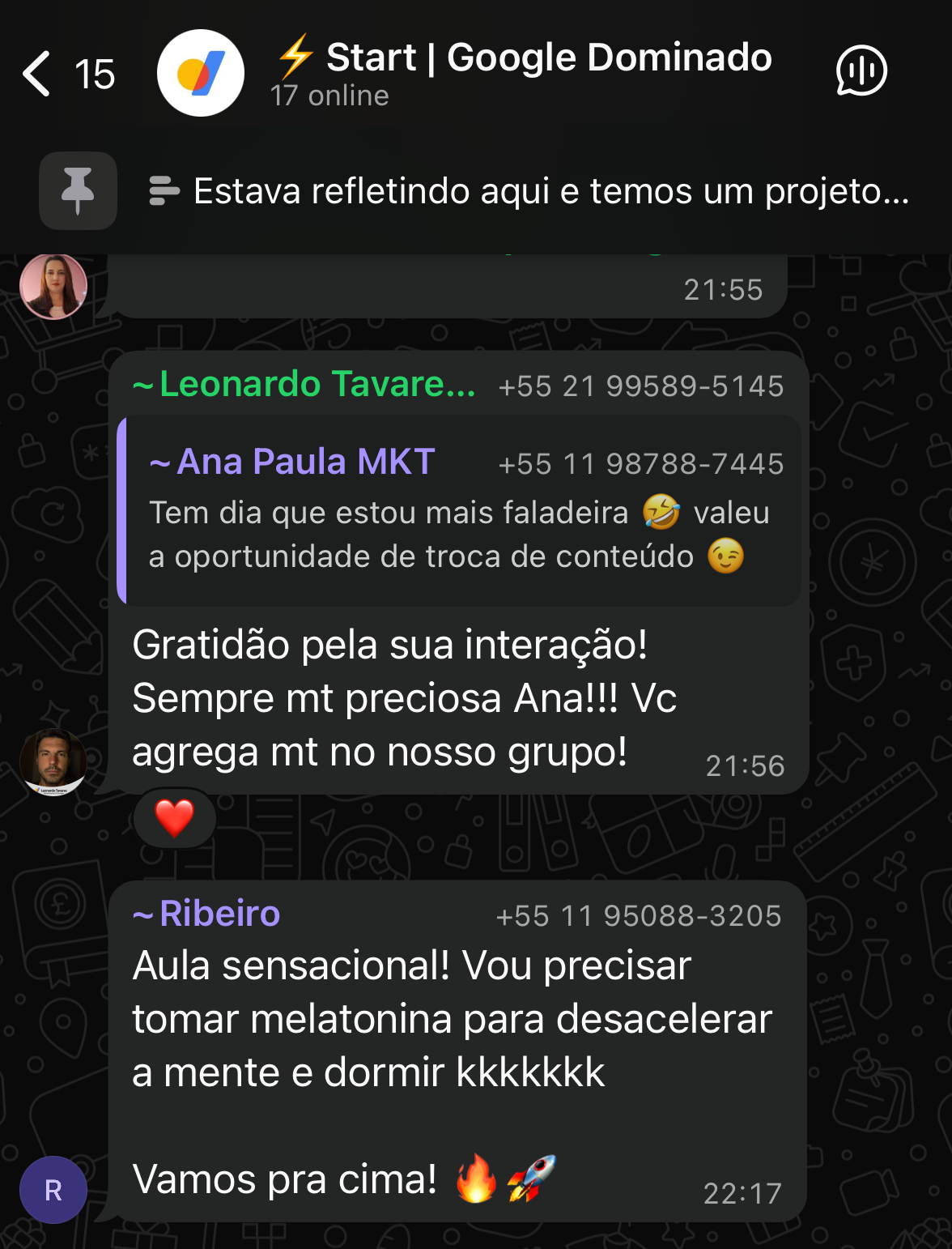 Aluno aplicando o método e aparecendo no Google