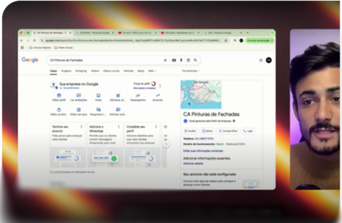Resultado de aluno no Google Meu Negócio — aparecendo no topo das buscas locais