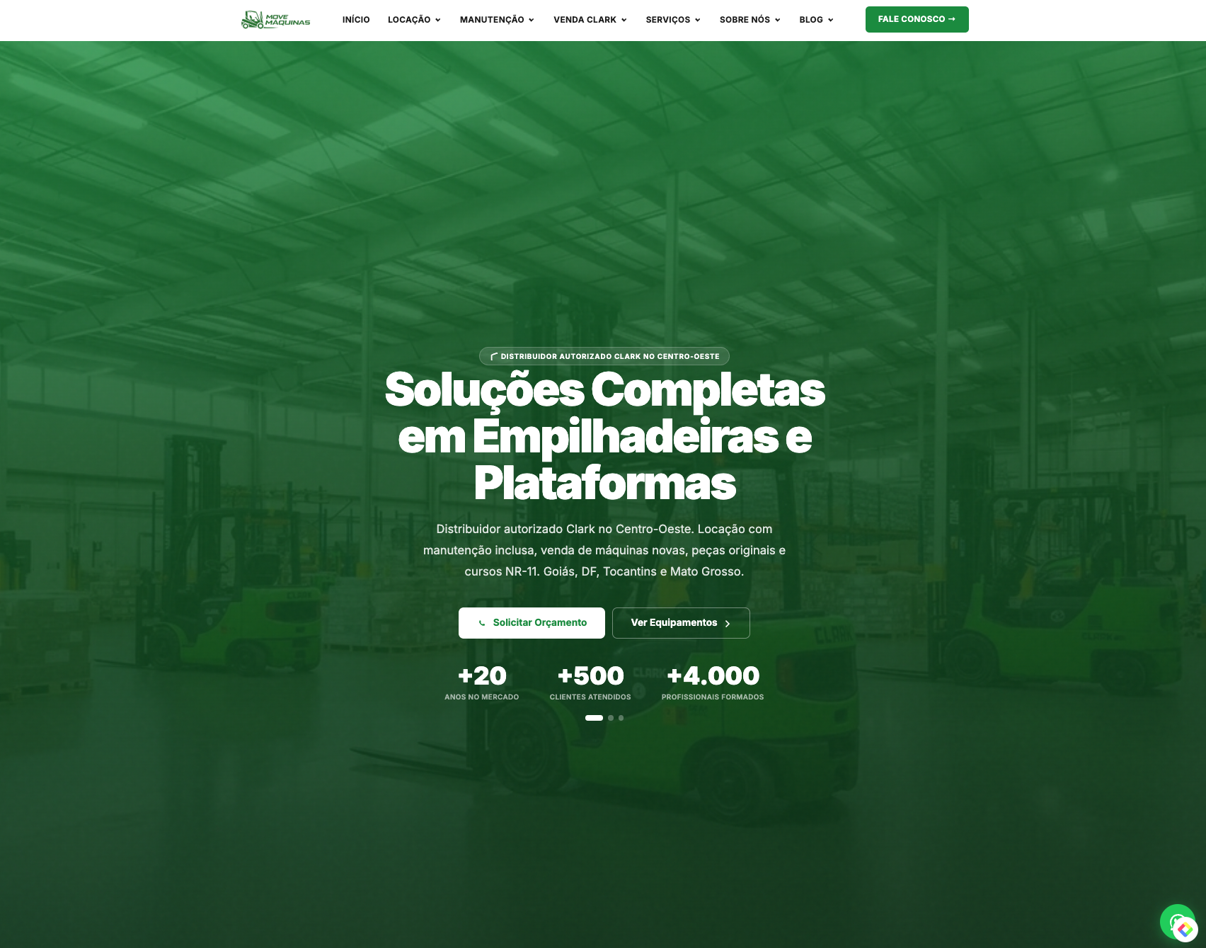 Site Move Máquinas — locação de empilhadeiras Goiânia